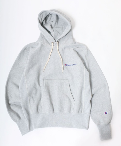Champion（チャンピオン）の「Champion（チャンピオン）REVERSE WEAVE L.W.D.ワンポイントロゴ刺繍 裏起毛スウェットパーカー メンズ レディース ユニセックス（パーカー・メンズ・ライトグレー/ブラック/ベージュ/グリーン・S/M/L/XL）」の2枚目の写真