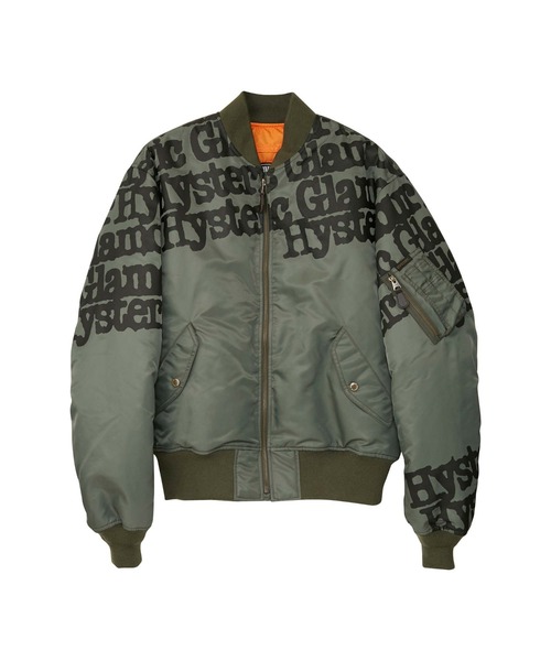 HYSTERIC GLAMOUR（ヒステリックグラマー）の「TYPE LOGO MA-1ジャケット（MA-1・メンズ・ターコイズブルー/ブラック/カーキ・X-LARGE/LARGE/MEDIUM/SMALL）」の2枚目の写真