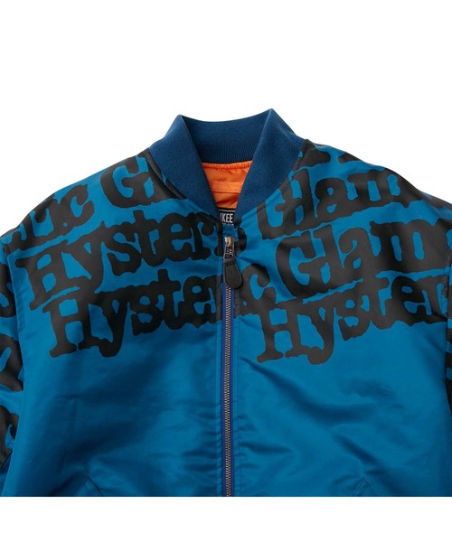 HYSTERIC GLAMOUR（ヒステリックグラマー）の「TYPE LOGO MA-1ジャケット（MA-1・メンズ・ターコイズブルー/ブラック/カーキ・X-LARGE/LARGE/MEDIUM/SMALL）」の4枚目の写真