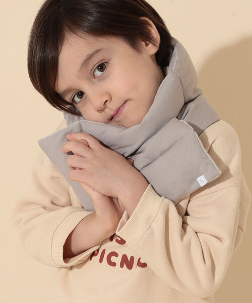 こども ビームス(コドモビームス)の「こども ビームス / ダウン マフラー 21(マフラー・キッズ・チャコールグレー/グレー/ピンク・ONE SIZE)」の2枚目の写真