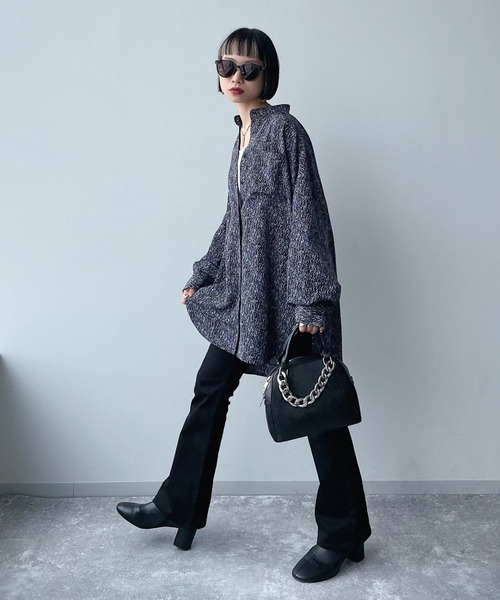 PAGEBOY（ページボーイ）の「ニュアンスプリントチュニックシャツ（Tシャツ/カットソー・レディース・ブラック/オフホワイト・FREE）」の13枚目の写真