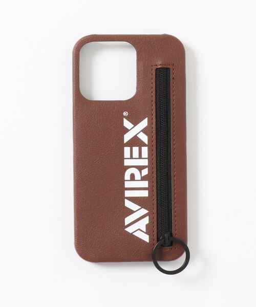 AVIREX（アヴィレックス）の「iPhone13Pro iPhone13 AVIREX [ジップ付き背面ケース] スマホケース 背面ケース（スマホケース/カバー・メンズ・ブラウン/ブラック・K）」の3枚目の写真