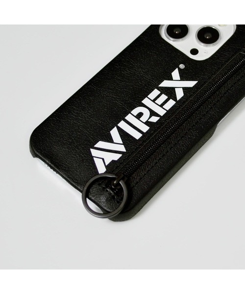 AVIREX（アヴィレックス）の「iPhone13Pro iPhone13 AVIREX [ジップ付き背面ケース] スマホケース 背面ケース（スマホケース/カバー・メンズ・ブラウン/ブラック・K）」の7枚目の写真
