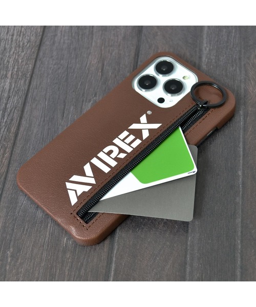 AVIREX（アヴィレックス）の「iPhone13Pro iPhone13 AVIREX [ジップ付き背面ケース] スマホケース 背面ケース（スマホケース/カバー・メンズ・ブラウン/ブラック・K）」の10枚目の写真
