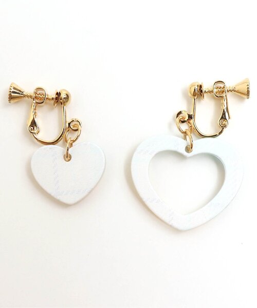 algy(アルジー)の「アシメハートチェックイヤリング(イヤリング・キッズ・ベージュ/ブラウン・FREE)」の7枚目の写真