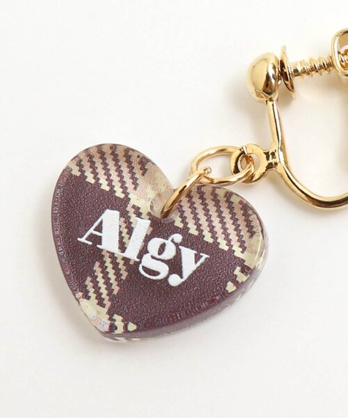 algy(アルジー)の「アシメハートチェックイヤリング(イヤリング・キッズ・ベージュ/ブラウン・FREE)」の4枚目の写真
