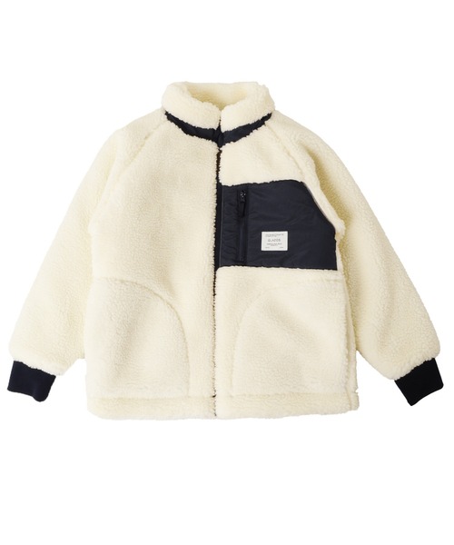 GLAZOS（グラソス）の「シープボア・薄中綿入り切替ジャケット（ブルゾン・キッズ・ブラック/オフホワイト/カーキ・140cm/150cm/160cm/170cm/130cm）」の15枚目の写真