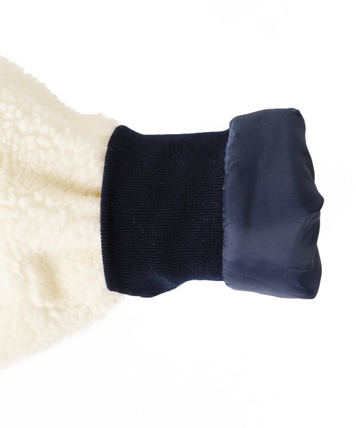 GLAZOS（グラソス）の「シープボア・薄中綿入り切替ジャケット（ブルゾン・キッズ・ブラック/オフホワイト/カーキ・140cm/150cm/160cm/170cm/130cm）」の16枚目の写真