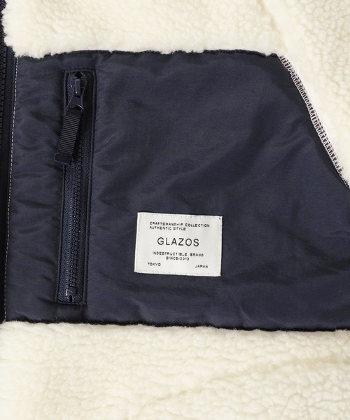 GLAZOS（グラソス）の「シープボア・薄中綿入り切替ジャケット（ブルゾン・キッズ・ブラック/オフホワイト/カーキ・140cm/150cm/160cm/170cm/130cm）」の14枚目の写真