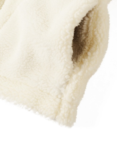 GLAZOS（グラソス）の「シープボア・薄中綿入り切替ジャケット（ブルゾン・キッズ・ブラック/オフホワイト/カーキ・140cm/150cm/160cm/170cm/130cm）」の7枚目の写真