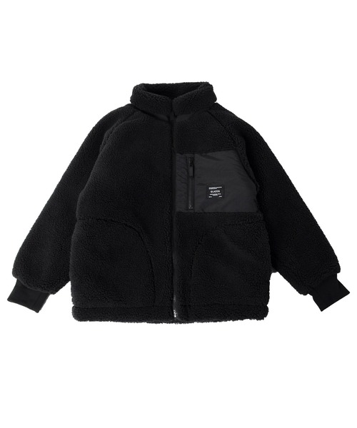 GLAZOS（グラソス）の「シープボア・薄中綿入り切替ジャケット（ブルゾン・キッズ・ブラック/オフホワイト/カーキ・140cm/150cm/160cm/170cm/130cm）」の18枚目の写真