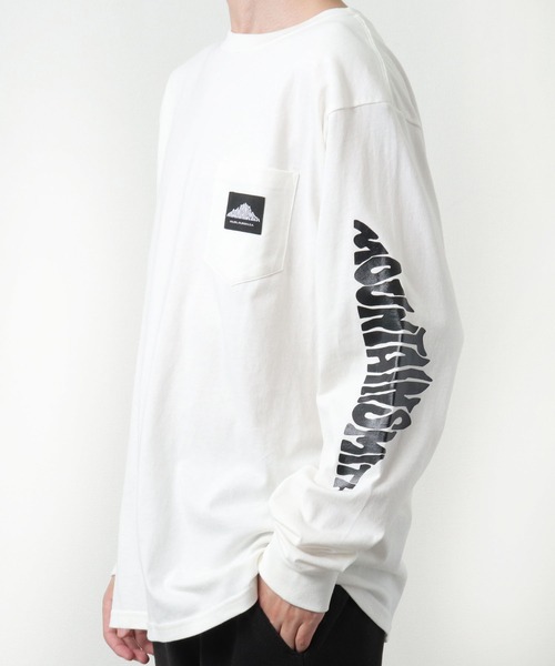 MOUNTAIN SMITH（マウンテンスミス）の「【 MOUNTAIN SMITH / マウンテンスミス 】袖プリント ロングスリーブTシャツ ロンT 長袖ポケットTシャツ ポケT（Tシャツ/カットソー・メンズ・グレー/ブラック/ベージュ/ブラウン/ホワイト・L/XL/M）」の18枚目の写真