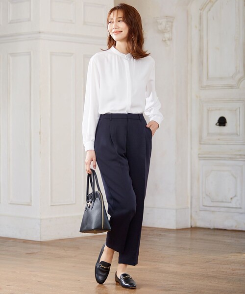 J.PRESS(ジェイプレス)の「【洗える】ヴィーナスダブルクロス テーパード パンツ(その他パンツ・レディース・ブラック系/ネイビー系・13/11/7/9)」の3枚目の写真