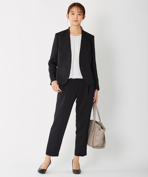 J.PRESS(ジェイプレス)の「【洗える】ヴィーナスダブルクロス テーパード パンツ(その他パンツ・レディース・ブラック系/ネイビー系・13/11/7/9)」の6枚目の写真
