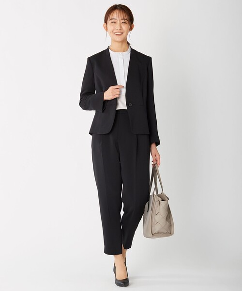 J.PRESS(ジェイプレス)の「【洗える】ヴィーナスダブルクロス テーパード パンツ(その他パンツ・レディース・ブラック系/ネイビー系・13/11/7/9)」の9枚目の写真