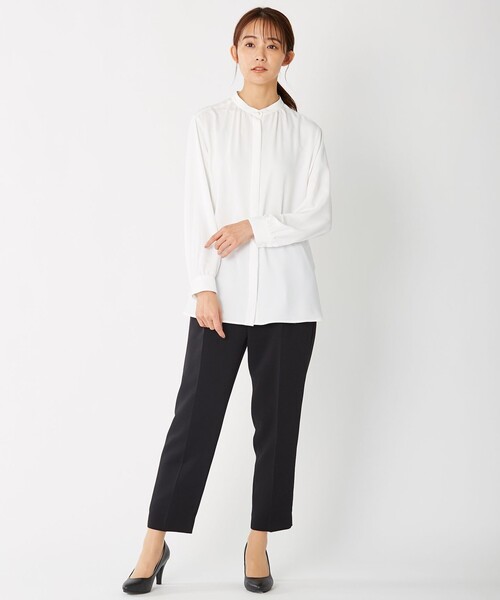 J.PRESS(ジェイプレス)の「【洗える】ヴィーナスダブルクロス テーパード パンツ(その他パンツ・レディース・ブラック系/ネイビー系・13/11/7/9)」の10枚目の写真