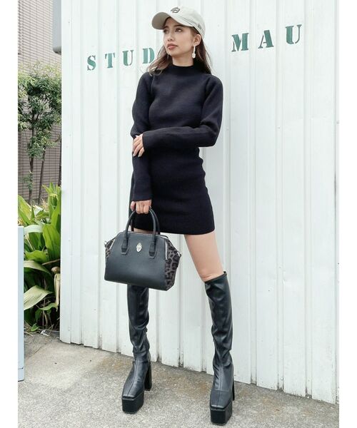 GYDA（ジェイダ）の「バックオープンニットワンピ（ワンピース・レディース・アイボリー/グレー/ブラック・FREE）」の7枚目の写真