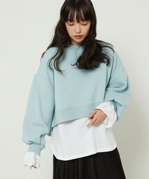 FREAK'S STORE | フリル袖ロンＴレイヤードスウェット(スウェット)