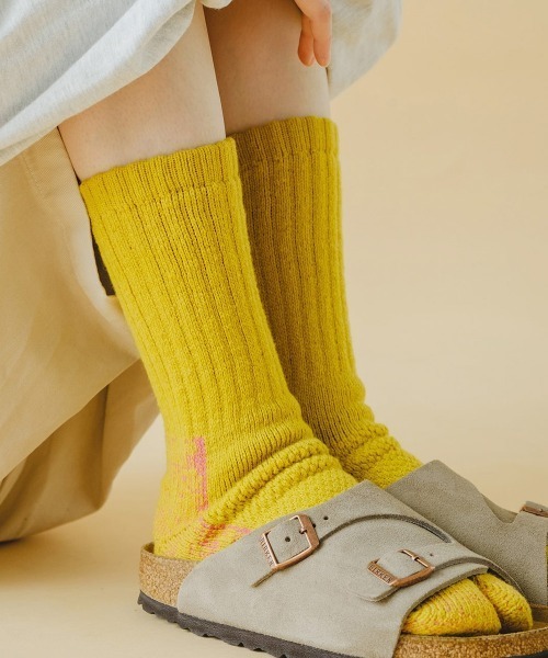 NODAL(ノーダル)の「NODAL / ノーダル 84N LONG SOCKSロングソックスタビソックス(ソックス/靴下・メンズ・ネイビー/イエロー/ホワイト/ブルー/パープル/ピンク/グリーン/ラベンダー/ベージュ/ターメリック/スモークピンク/ライトブルー/ライトイエロー/オレンジ/ブラウン・FREE)」の12枚目の写真