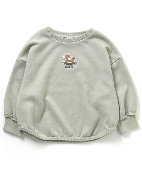 apres les cours（アプレレクール）の「WEB限定 サガラ刺繍トレーナー（スウェット・キッズ・サックスブルー/アイボリー/ブラウン/ベージュ/チャコール/ミント・110/90/100/80/120/130）」の5枚目の写真