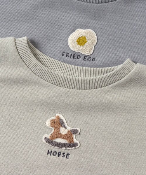 apres les cours（アプレレクール）の「WEB限定 サガラ刺繍トレーナー（スウェット・キッズ・サックスブルー/アイボリー/ブラウン/ベージュ/チャコール/ミント・110/90/100/80/120/130）」の21枚目の写真