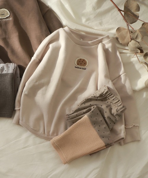 apres les cours（アプレレクール）の「WEB限定 サガラ刺繍トレーナー（スウェット・キッズ・サックスブルー/アイボリー/ブラウン/ベージュ/チャコール/ミント・110/90/100/80/120/130）」の4枚目の写真