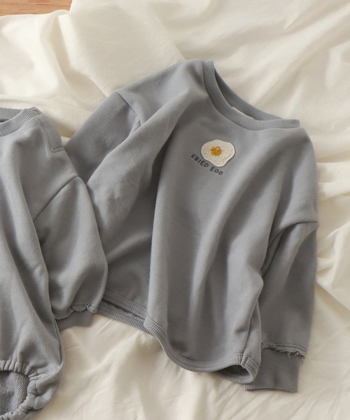 apres les cours（アプレレクール）の「WEB限定 サガラ刺繍トレーナー（スウェット・キッズ・サックスブルー/アイボリー/ブラウン/ベージュ/チャコール/ミント・110/90/100/80/120/130）」の6枚目の写真