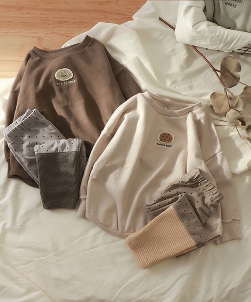 apres les cours（アプレレクール）の「WEB限定 サガラ刺繍トレーナー（スウェット・キッズ・サックスブルー/アイボリー/ブラウン/ベージュ/チャコール/ミント・110/90/100/80/120/130）」の7枚目の写真