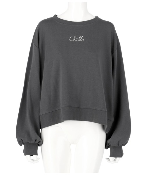 CHILLE（チル）の「CHILLEロゴバックフラワー刺繍トレーナー（スウェット・レディース・ライトブルー/スミクロ・FREE）」の12枚目の写真