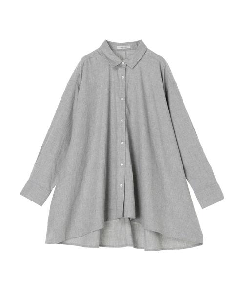 Green　Parks（グリーンパークス）の「フィッシュテールシャツチュニック＊（シャツ/ブラウス・レディース・ライトグレー/ベージュ・FREE）」の9枚目の写真