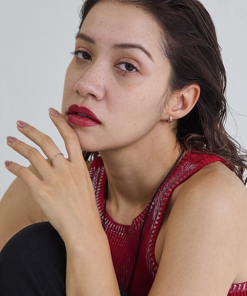 K10】ストレートフープピアス/片耳/ ユニセックス（ピアス（片耳