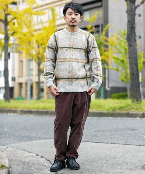 URBAN RESEARCH Sonny Label（アーバンリサーチサニーレーベル）の「チェックジャガードニットプルオーバー（ニット/セーター・メンズ・ブラウン系その他/ホワイト系その他/グレー系その他・MEDIUM/LARGE）」の4枚目の写真