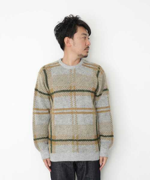 URBAN RESEARCH Sonny Label（アーバンリサーチサニーレーベル）の「チェックジャガードニットプルオーバー（ニット/セーター・メンズ・ブラウン系その他/ホワイト系その他/グレー系その他・MEDIUM/LARGE）」の7枚目の写真