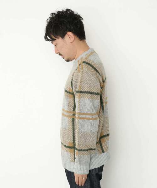 URBAN RESEARCH Sonny Label（アーバンリサーチサニーレーベル）の「チェックジャガードニットプルオーバー（ニット/セーター・メンズ・ブラウン系その他/ホワイト系その他/グレー系その他・MEDIUM/LARGE）」の8枚目の写真