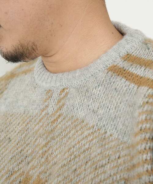URBAN RESEARCH Sonny Label（アーバンリサーチサニーレーベル）の「チェックジャガードニットプルオーバー（ニット/セーター・メンズ・ブラウン系その他/ホワイト系その他/グレー系その他・MEDIUM/LARGE）」の10枚目の写真