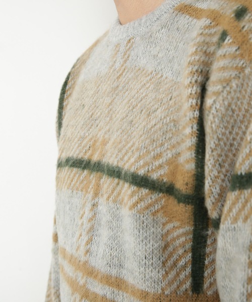 URBAN RESEARCH Sonny Label（アーバンリサーチサニーレーベル）の「チェックジャガードニットプルオーバー（ニット/セーター・メンズ・ブラウン系その他/ホワイト系その他/グレー系その他・MEDIUM/LARGE）」の11枚目の写真