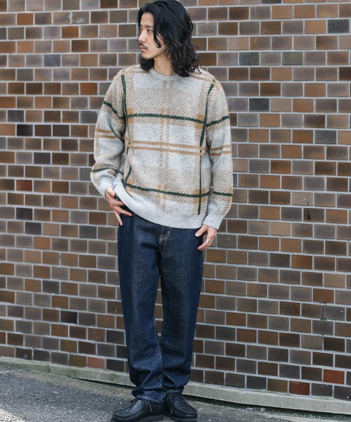 URBAN RESEARCH Sonny Label（アーバンリサーチサニーレーベル）の「チェックジャガードニットプルオーバー（ニット/セーター・メンズ・ブラウン系その他/ホワイト系その他/グレー系その他・MEDIUM/LARGE）」の17枚目の写真