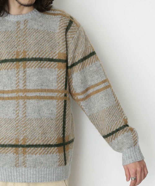 URBAN RESEARCH Sonny Label（アーバンリサーチサニーレーベル）の「チェックジャガードニットプルオーバー（ニット/セーター・メンズ・ブラウン系その他/ホワイト系その他/グレー系その他・MEDIUM/LARGE）」の21枚目の写真