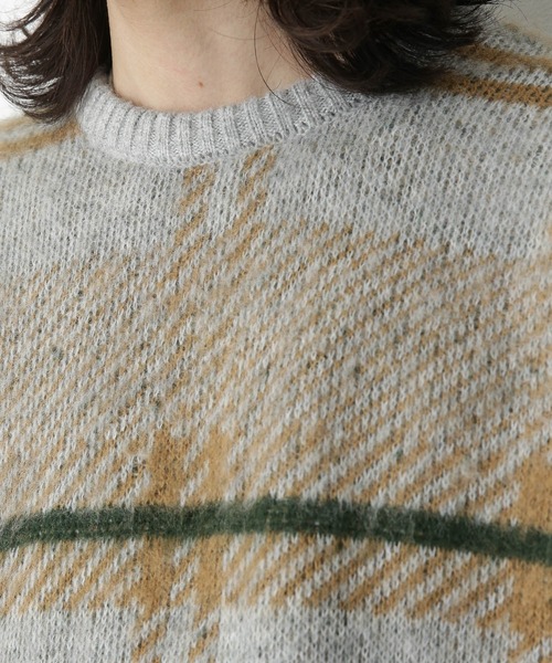 URBAN RESEARCH Sonny Label（アーバンリサーチサニーレーベル）の「チェックジャガードニットプルオーバー（ニット/セーター・メンズ・ブラウン系その他/ホワイト系その他/グレー系その他・MEDIUM/LARGE）」の22枚目の写真