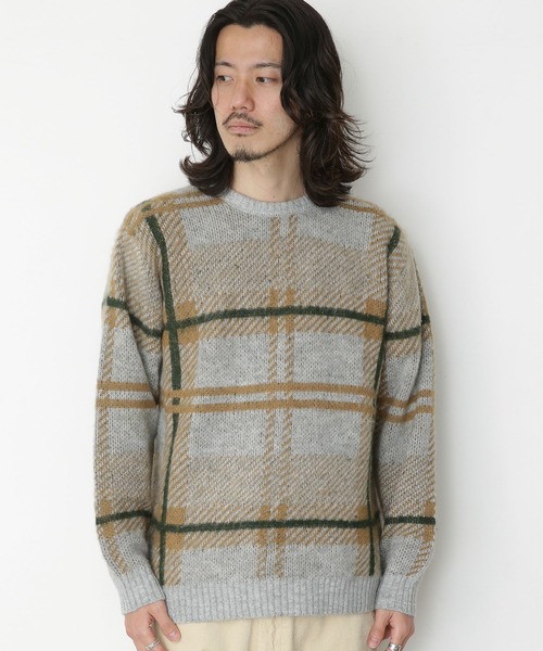 URBAN RESEARCH Sonny Label（アーバンリサーチサニーレーベル）の「チェックジャガードニットプルオーバー（ニット/セーター・メンズ・ブラウン系その他/ホワイト系その他/グレー系その他・MEDIUM/LARGE）」の18枚目の写真