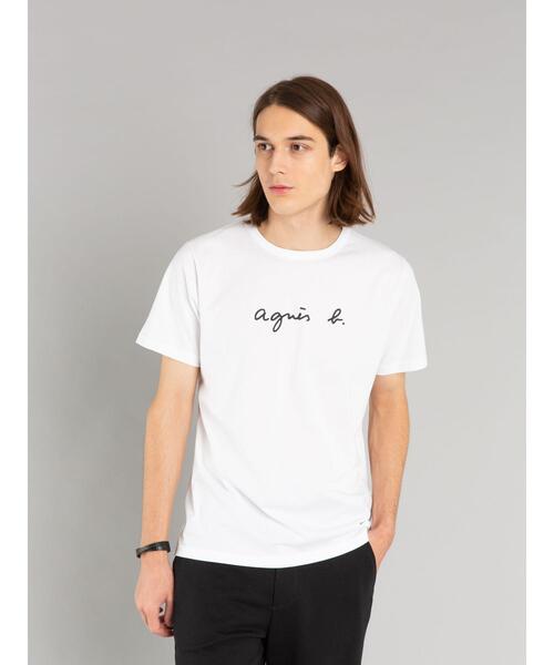 agnes b.(アニエスベー)の「メンズ ロゴプリント コットン 半袖 Tシャツ "Coulos"(Tシャツ/カットソー・メンズ・ホワイト・3/0/1/2)」の2枚目の写真