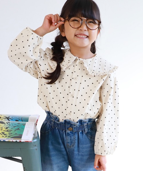 coca(coca)(コカ)の「キッズ フリル襟付き柄シャツ(シャツ/ブラウス・キッズ・A/B・100/110/120/130)」の2枚目の写真