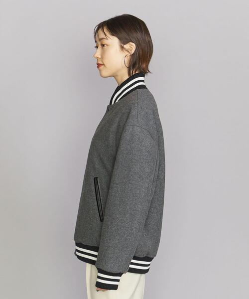 BEAUTY&YOUTH UNITED ARROWS（ビューティーアンドユースユナイテッドアローズ）の「【WEB限定】by アワード ジャケット（スタジャン・レディース・ブラック/グレー・FREE）」の4枚目の写真