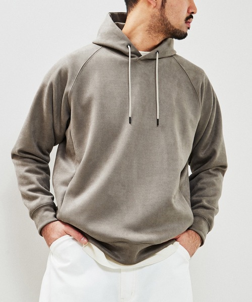 EDIFICE(エディフィス)の「スウェードタッチダンボールパーカー(パーカー・メンズ・ブラック/グレー/ベージュ/ピンク/タン/サックスブルー・LARGE/MEDIUM/SMALL)」の2枚目の写真