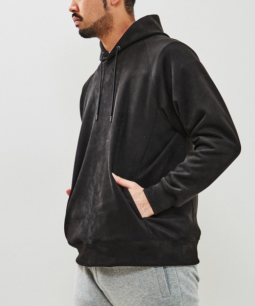 EDIFICE(エディフィス)の「スウェードタッチダンボールパーカー(パーカー・メンズ・ブラック/グレー/ベージュ/ピンク/タン/サックスブルー・LARGE/MEDIUM/SMALL)」の1枚目の写真