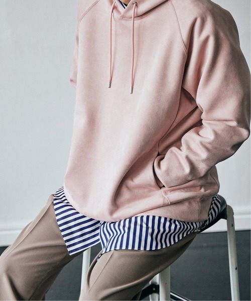 EDIFICE(エディフィス)の「スウェードタッチダンボールパーカー(パーカー・メンズ・ブラック/グレー/ベージュ/ピンク/タン/サックスブルー・LARGE/MEDIUM/SMALL)」の9枚目の写真