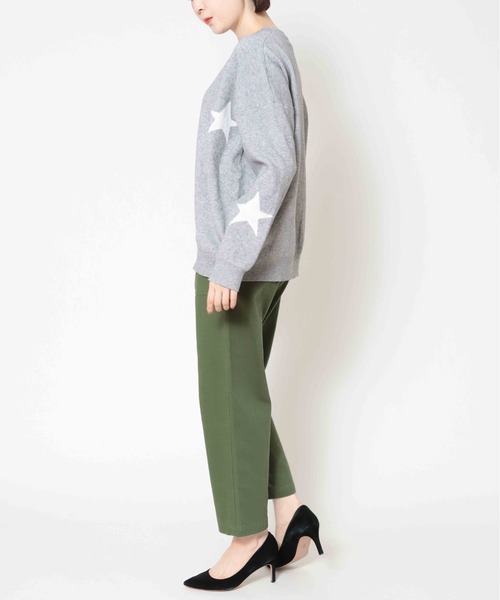Jines（ジネス）の「STAR柄クルーネックプルオーバーニット（ニット/セーター・レディース・ブラック/グレー/ネイビー・38）」の12枚目の写真
