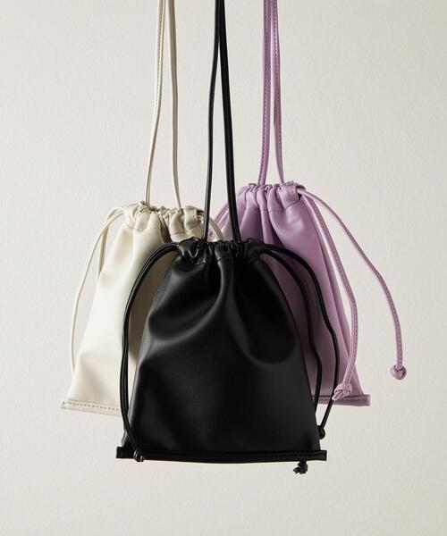 CITEN（シテン）の「＜CITEN（シテン）＞ソフトミニ巾着 ショルダーバッグ（ショルダーバッグ・レディース・ブラック/オフホワイト/ライラック・FREE）」の2枚目の写真