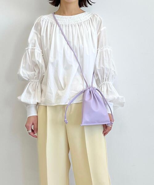 CITEN（シテン）の「＜CITEN（シテン）＞ソフトミニ巾着 ショルダーバッグ（ショルダーバッグ・レディース・ブラック/オフホワイト/ライラック・FREE）」の10枚目の写真