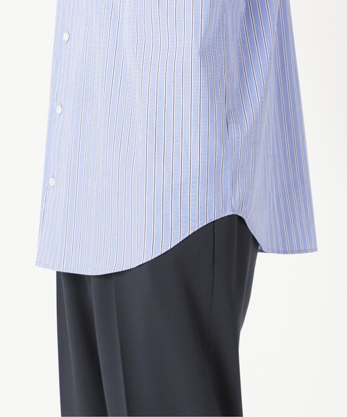 EDIFICE（エディフィス）の「THOMAS MASON オーバーサイズ バンドカラー シャツ（シャツ/ブラウス・メンズ・ブルー系その他/ブラウン系その他/ブルー/ホワイト/ブルー系その他2・LARGE/MEDIUM）」の21枚目の写真